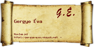 Gergye Éva névjegykártya
